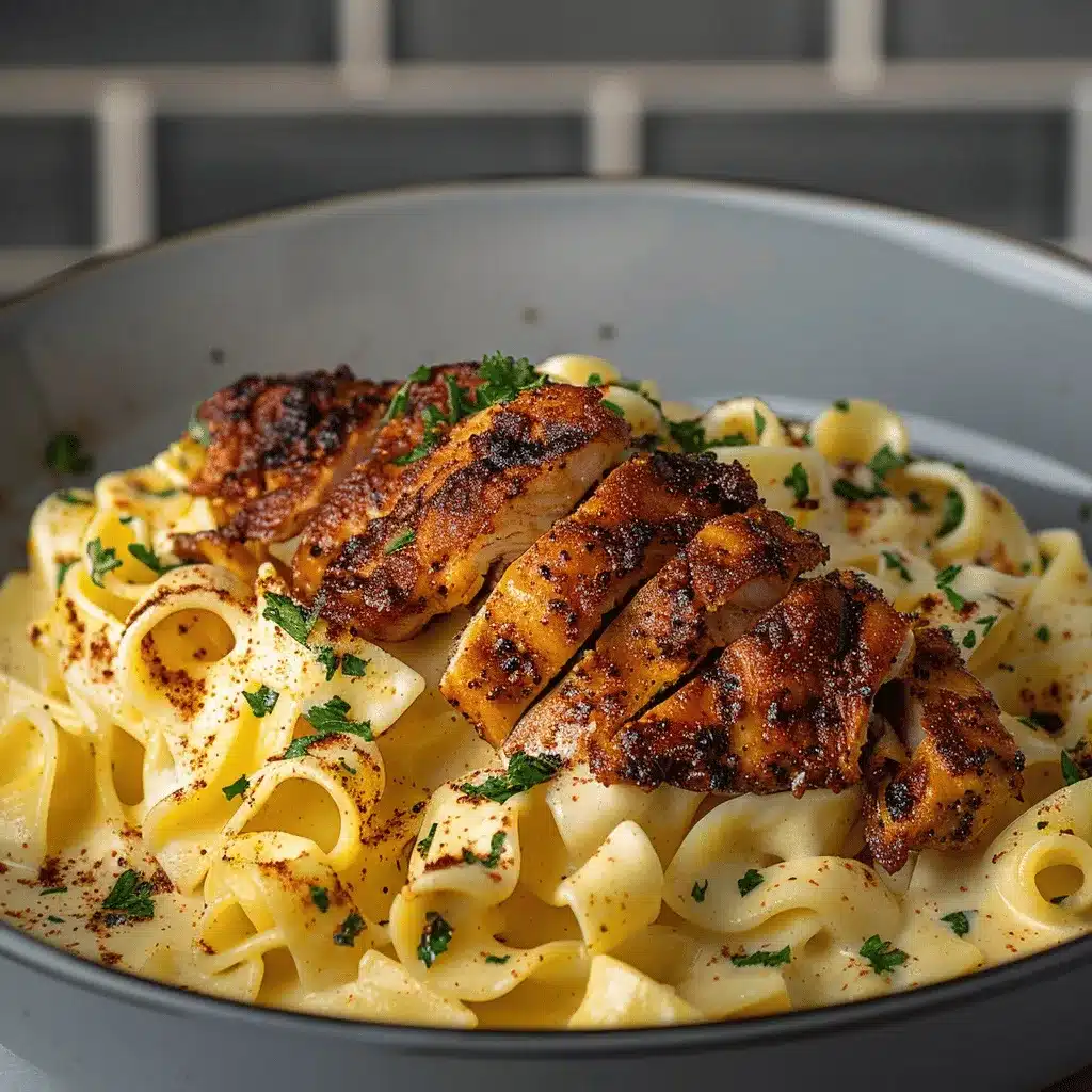 blackened Cajun chicken Alfredo preparation steps