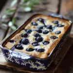 blueberry buttermilk pancake casserole - featured image