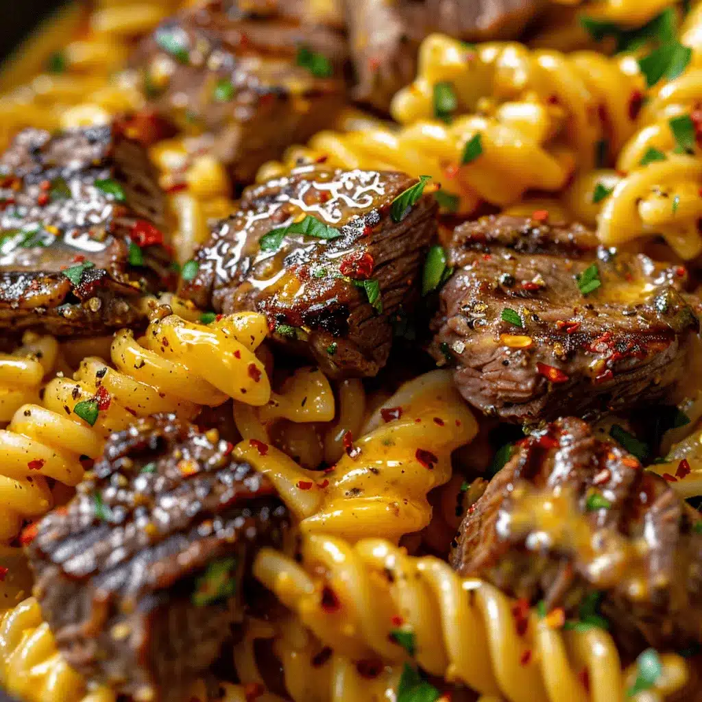 creamy garlic butter steak pasta preparation steps