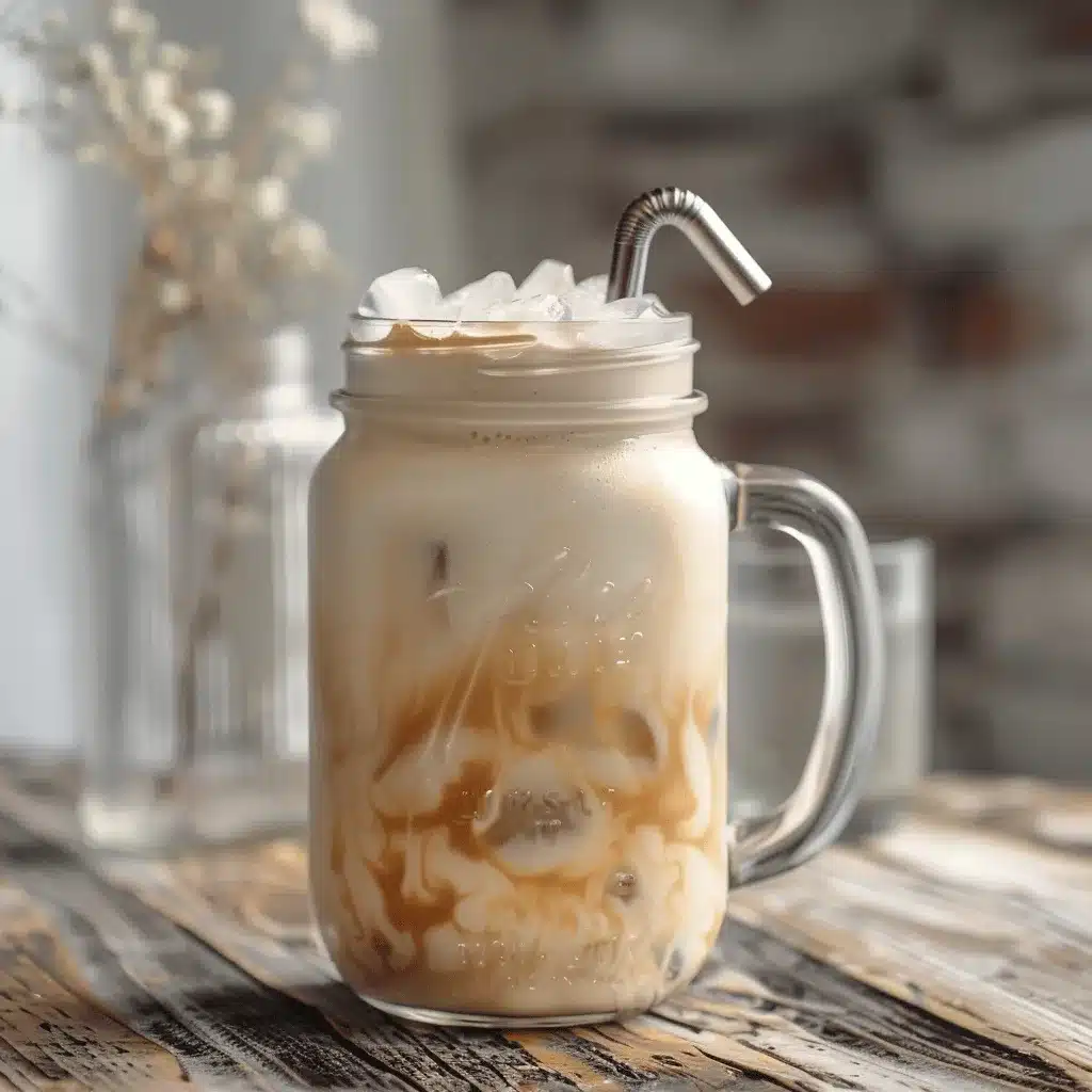 creamy iced English tea latte preparation steps