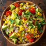 fresh corn salad with avocado - featured image