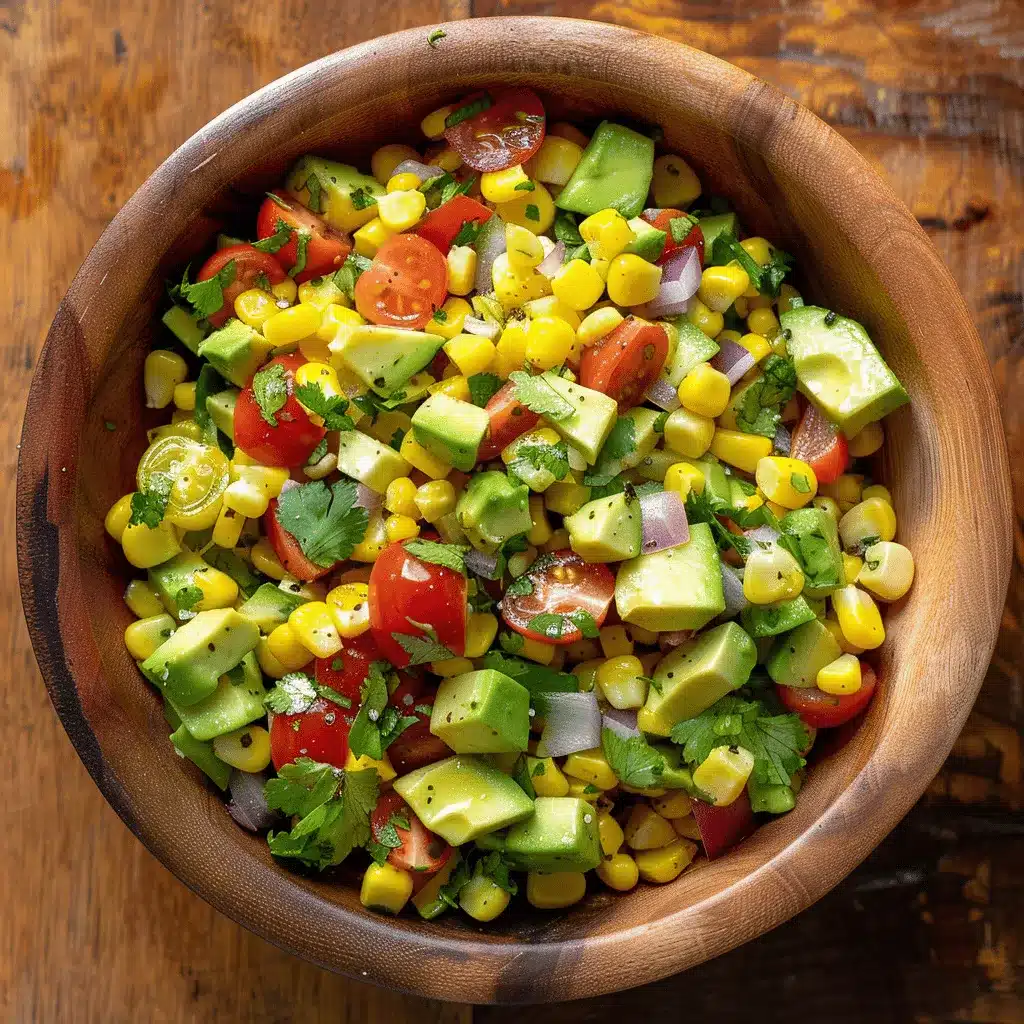 fresh corn salad with avocado preparation steps