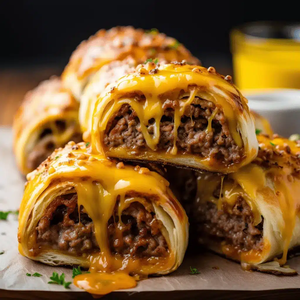 garlic butter cheeseburger rollups preparation steps