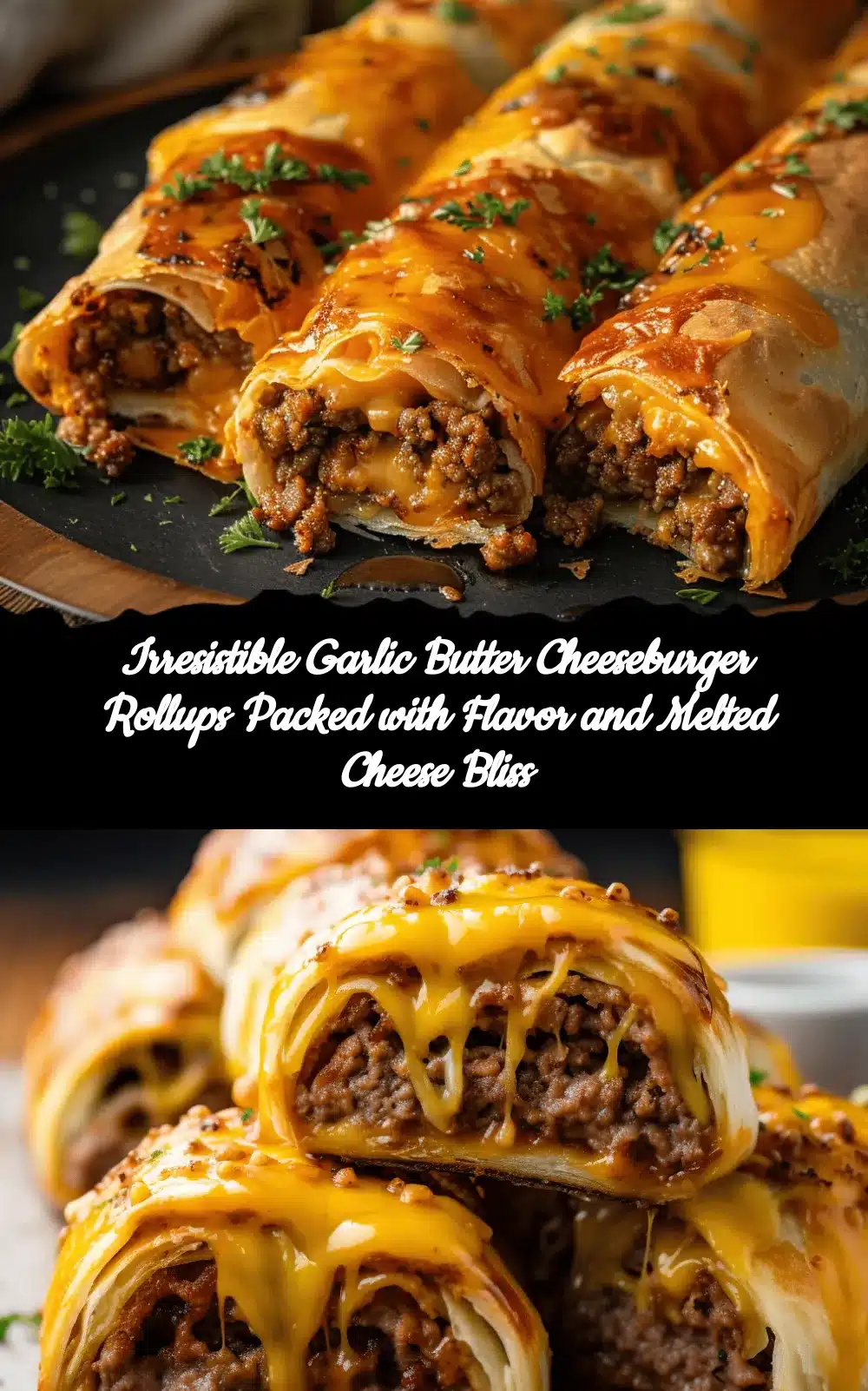 garlic butter cheeseburger rollups recipe