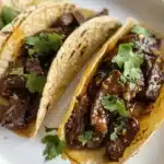 garlic butter honey BBQ beef tacos - featured image