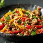 ground turkey and peppers stir-fry - featured image