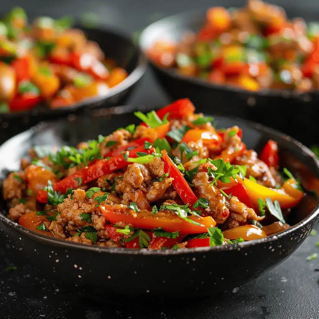 ground turkey and peppers stir-fry preparation steps