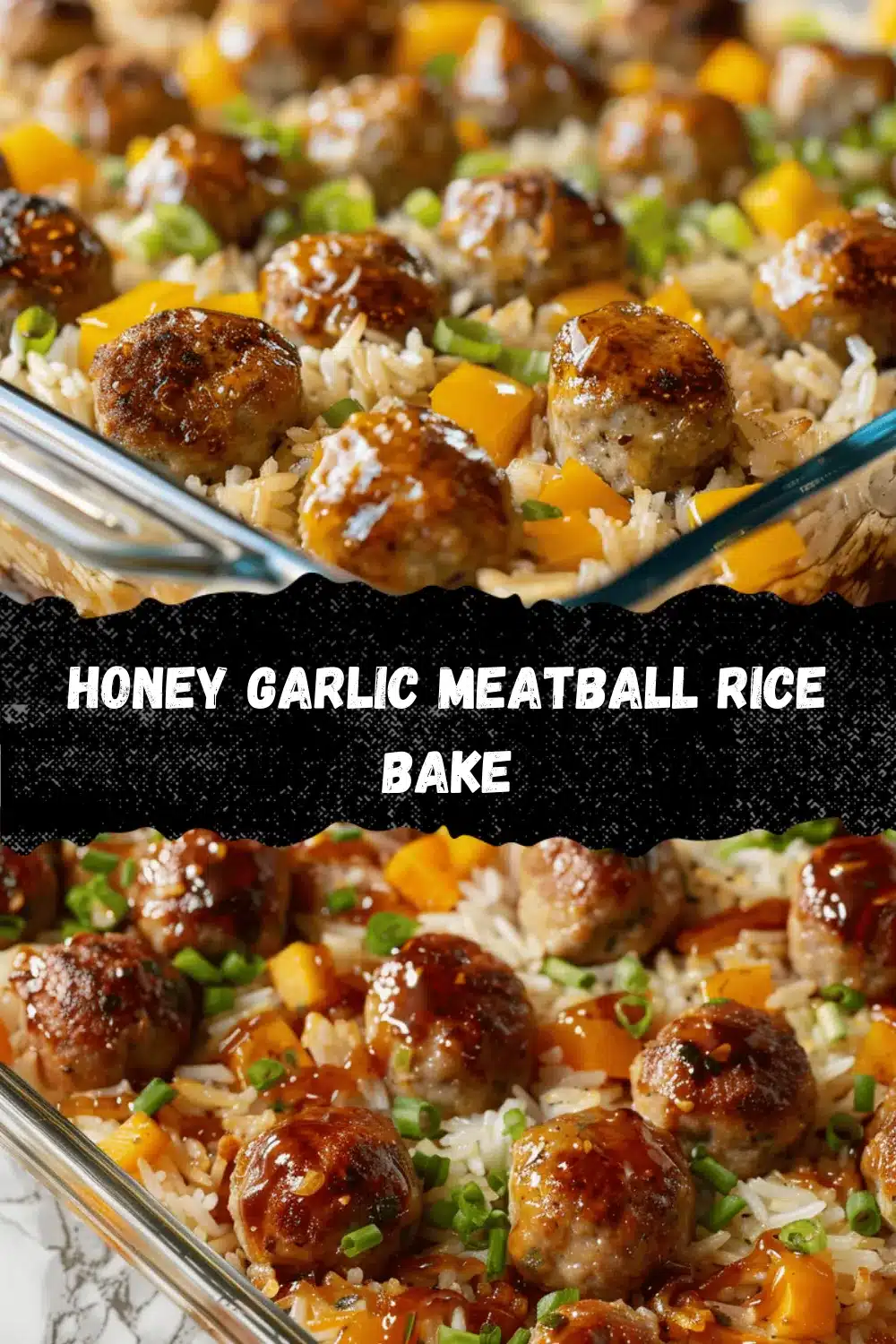 honey garlic meatball rice bake recipe