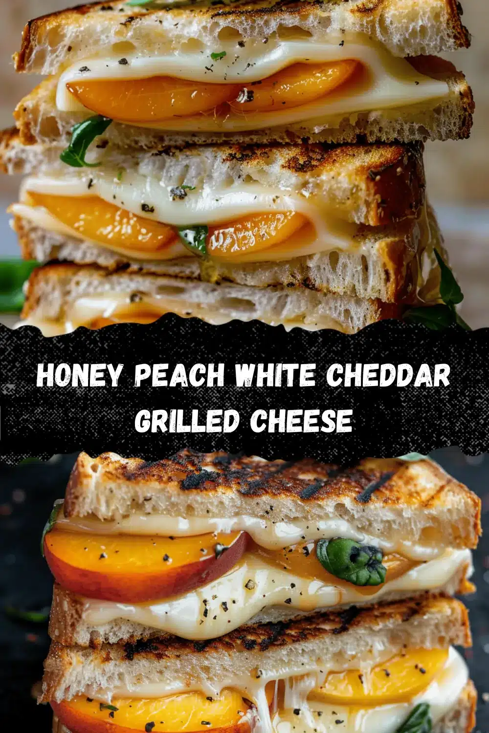 honey peach white cheddar grilled cheese recipe