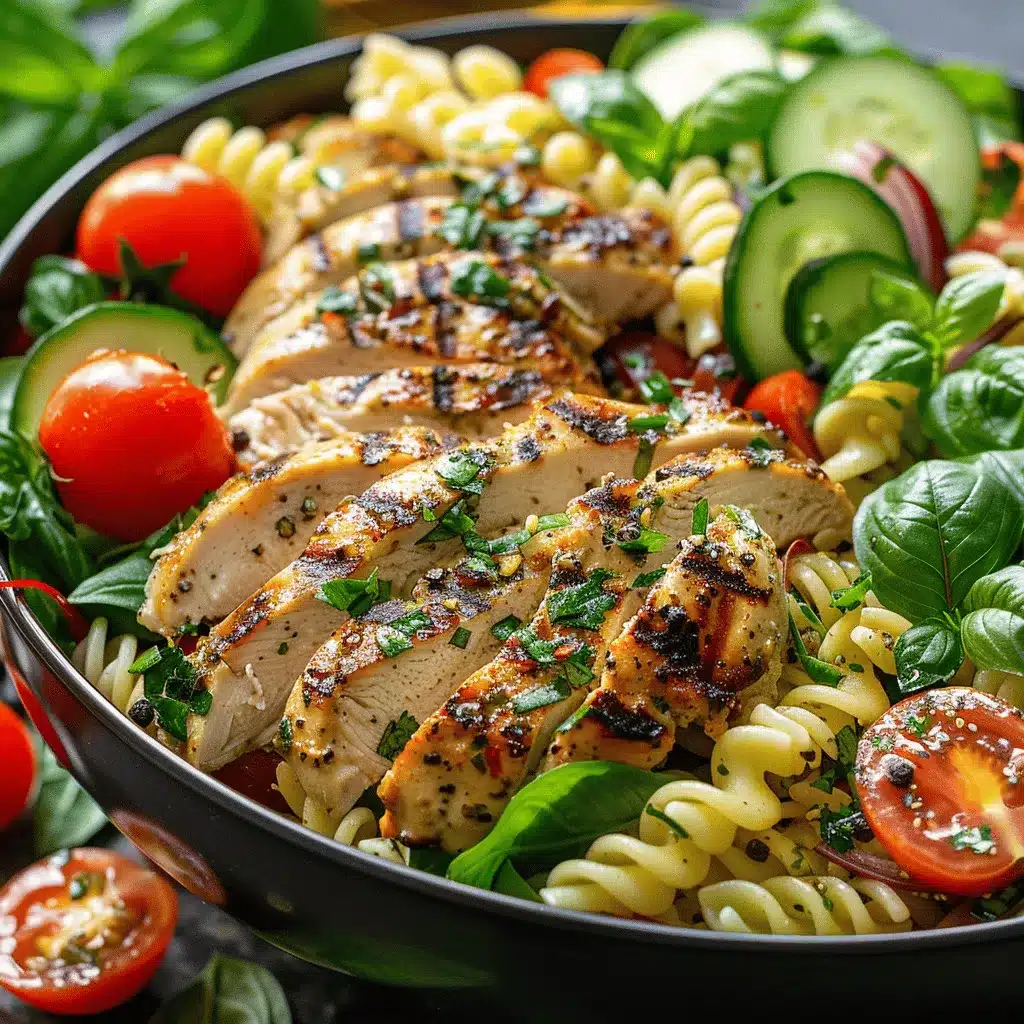 Mediterranean chicken pasta salad preparation steps