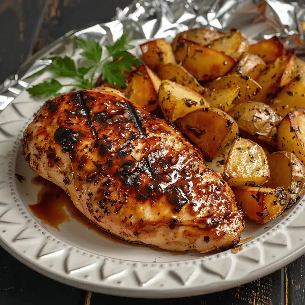 sheet pan honey garlic chicken and potatoes preparation steps